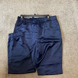 Banana Republic Satin Drawstring Navy Jogger NWT